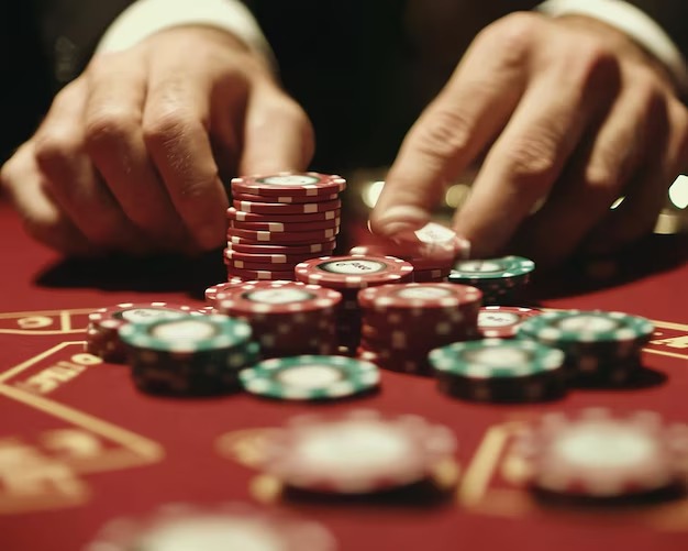 Dealer interface with card reveal and betting layout